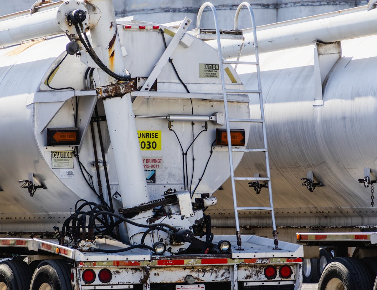 services-bg Close-up view of a tanker truck, used for logistics and cargo transportation.