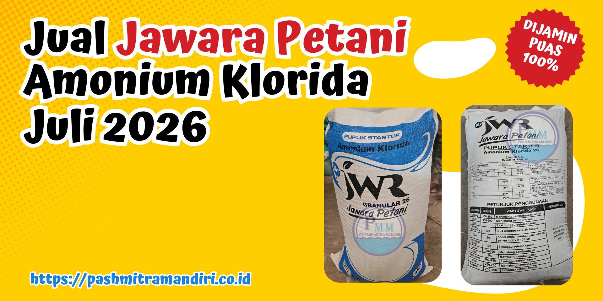 Jual Jawara Petani Amonium Klorida Juli 2026, Stok Siap Kirim ke Seluruh Indonesia