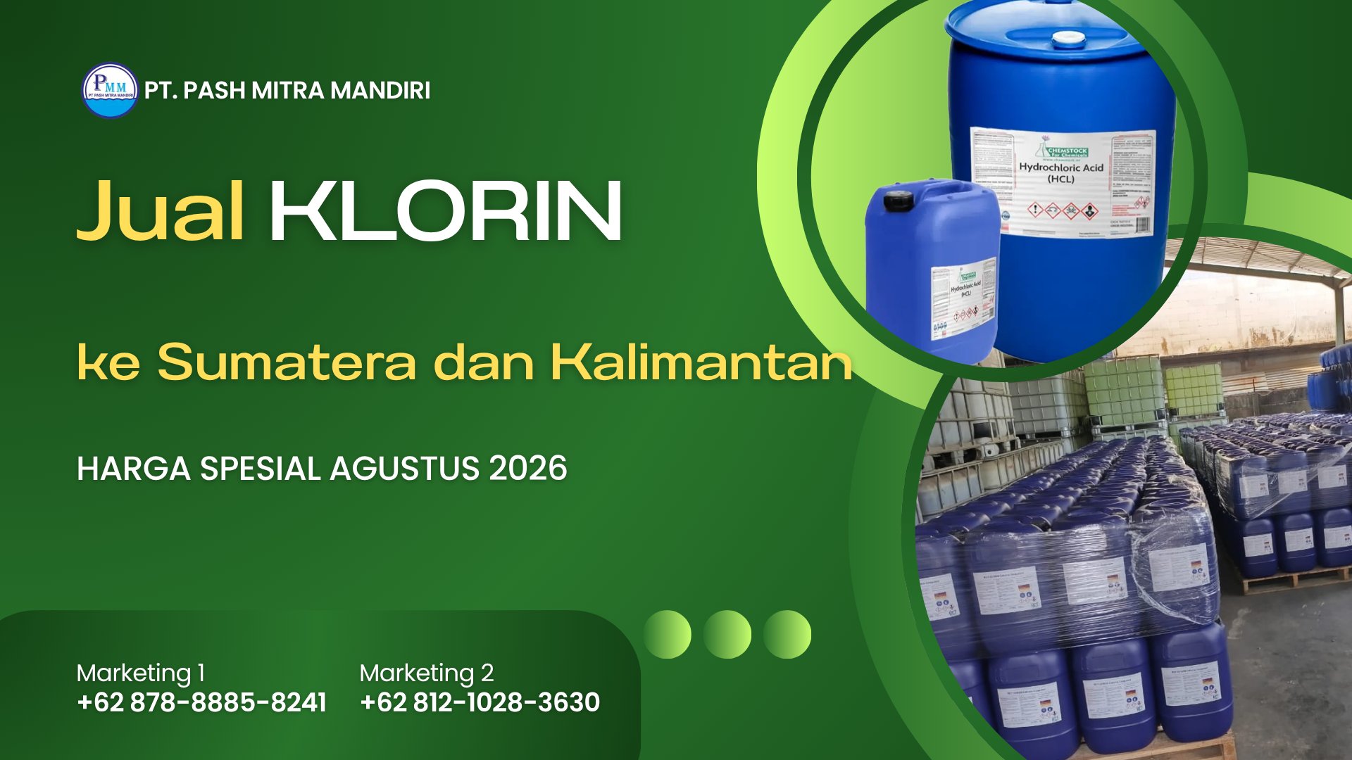 Jual Klorin ke Sumatera dan Kalimantan Agustus 2026, Ini yang Perlu Diketahui