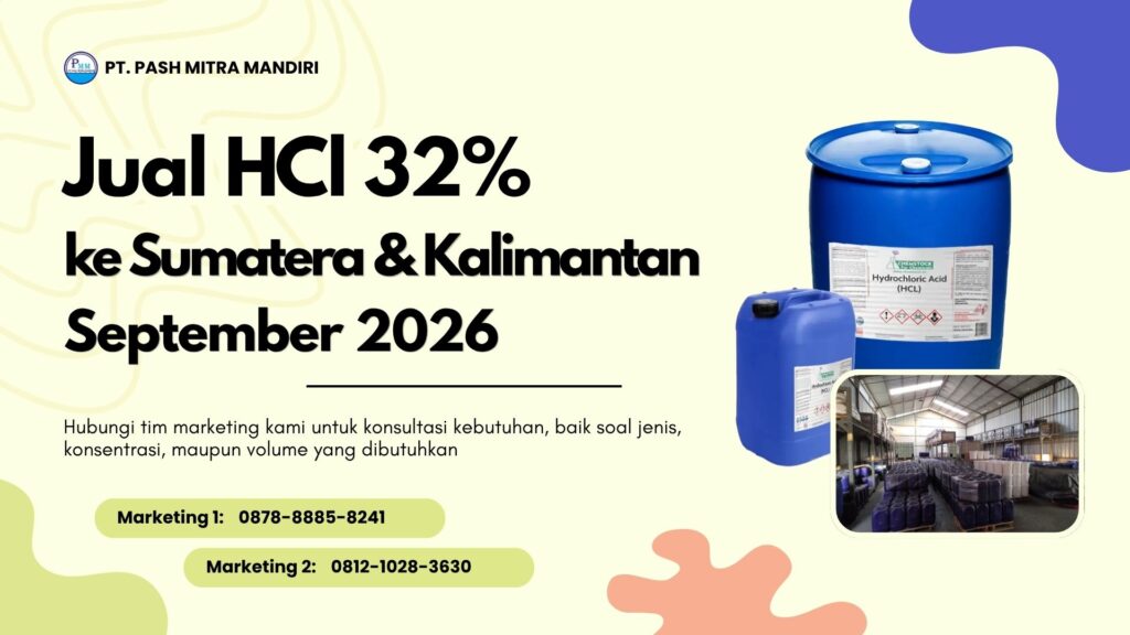 Jual HCl 32% ke Sumatera dan Kalimantan September 2026