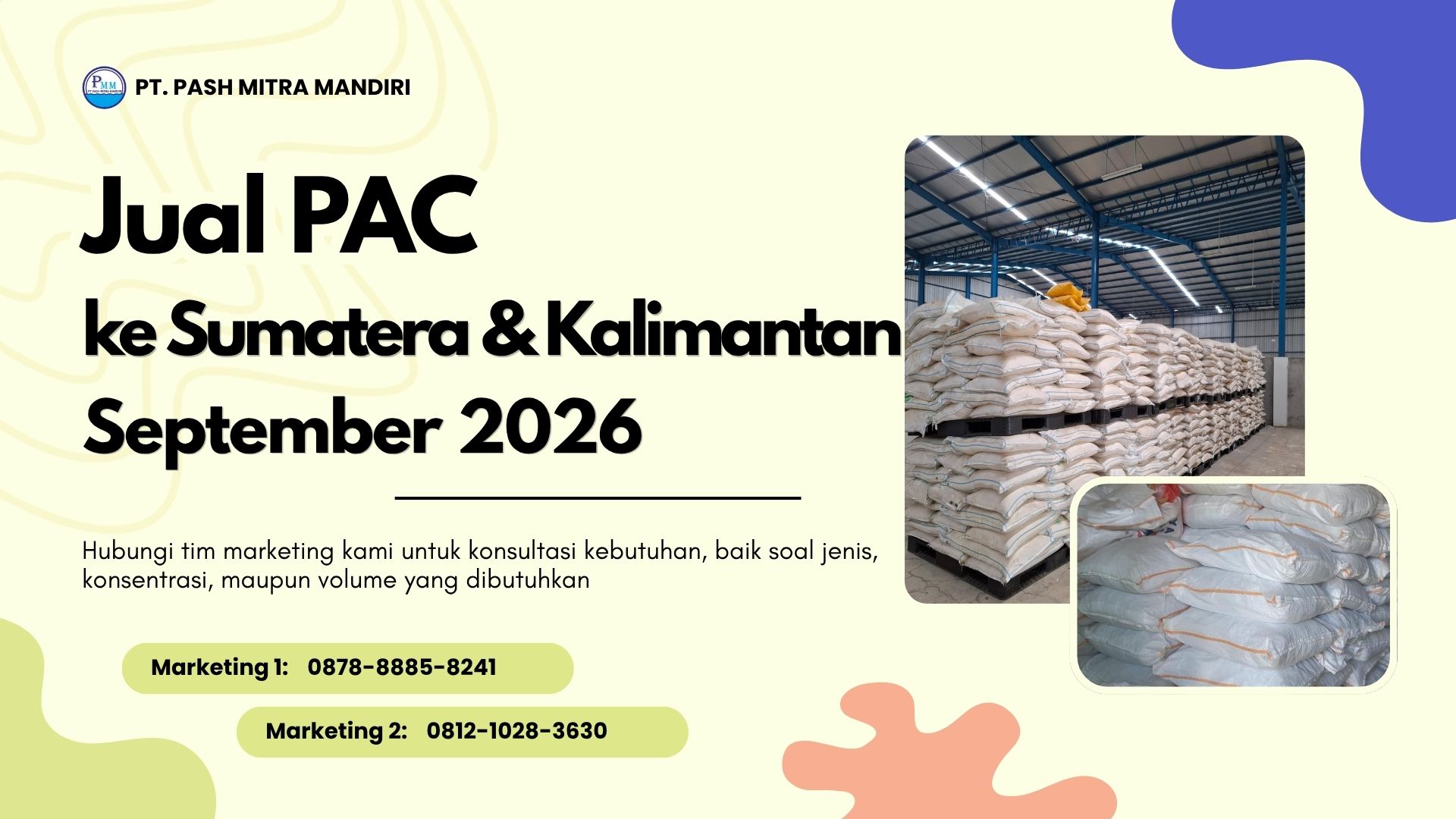Jual PAC ke Sumatera dan Kalimantan September 2026