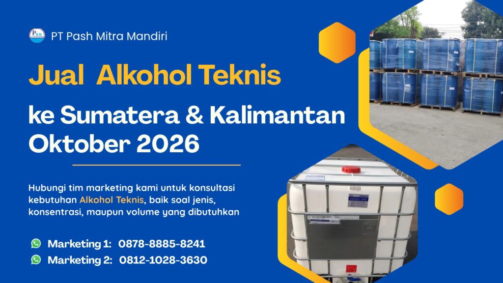 Jual Alkohol Teknis ke Sumatera dan Kalimantan Oktober 2026, Harga Khusus dan Stok Siap Kirim