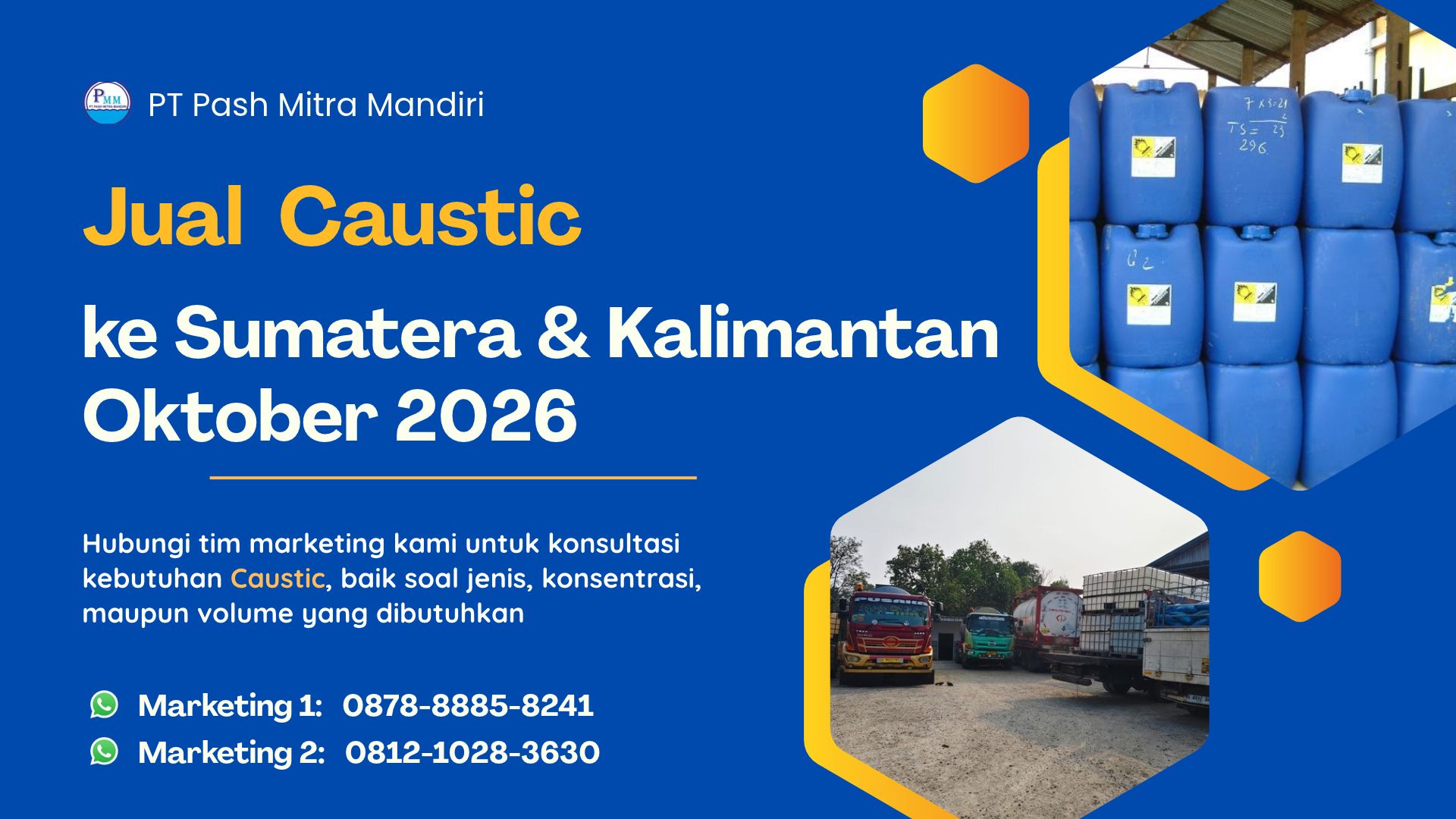 Jual Caustic ke Sumatera dan Kalimantan Oktober 2026