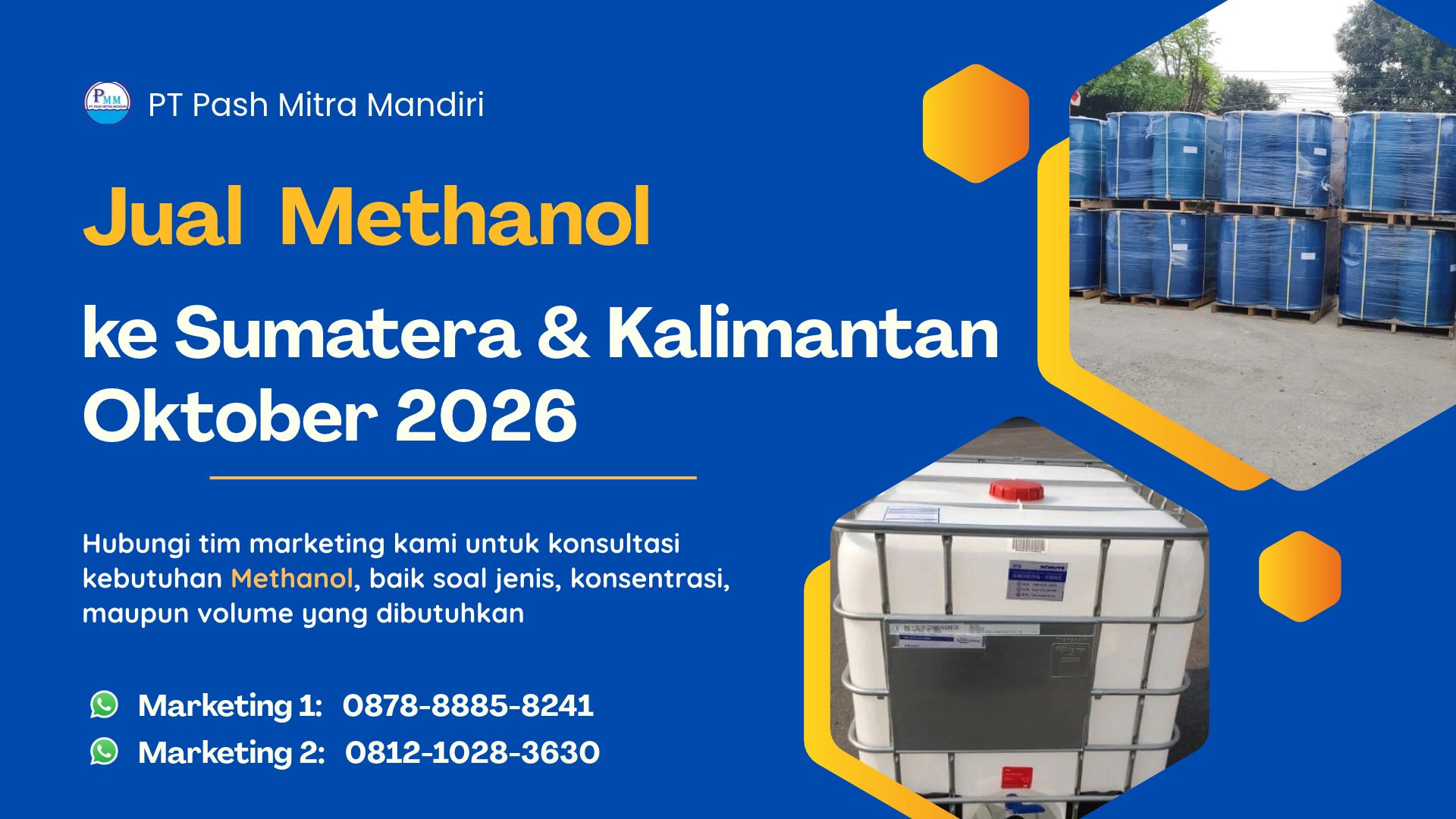 Jual Methanol ke Sumatera dan Kalimantan Oktober 2026, Ada Harga Khusus